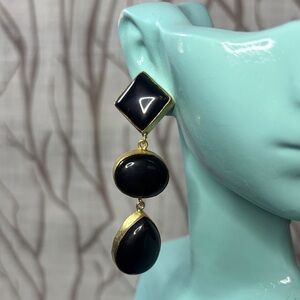 Valija Gitana Black and Gold Geometric Earrings